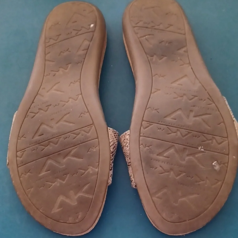 Anne Klein Sport Slides, snake print, sz 8M